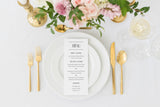 Classic & Chic Wedding Menu Digital Download