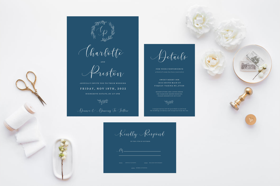 Elegant Invitation Suite Digital Download