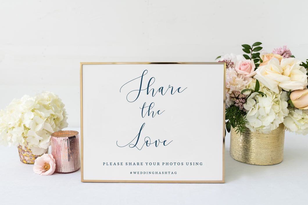 Elegant Wedding Hashtag Sign Digital Download