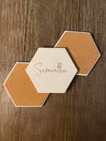 Ceramic Hexagon Tile Wedding Place Cards