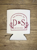 Personalized Wedding Koozie, Floral Arch Design