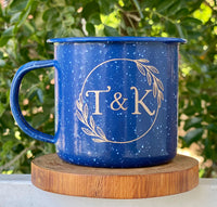 Personalized Camping Mug, Floral Circle