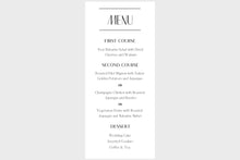 Load image into Gallery viewer, Classic &amp; Chic Wedding Menu Digital Download
