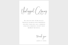Load image into Gallery viewer, Unplugged Ceremony Sign Digital Download
