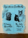 Custom Acrylic Pet Themed Wedding Cocktail Menu
