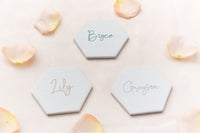 Ceramic Hexagon Tile Wedding Place Cards